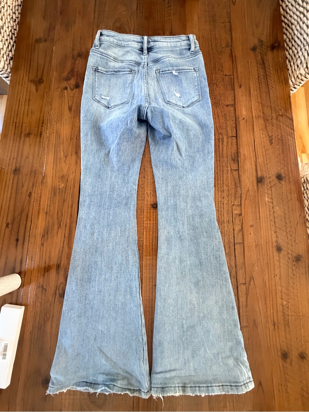 Vervet Light Blue Distressed Flare Jeans — Women's High-Rise Flared Denim 28 - Picture 8 of 12